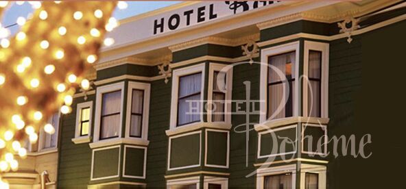 Exterior of Hotel Bohème on Columbus Avenue in North Beach