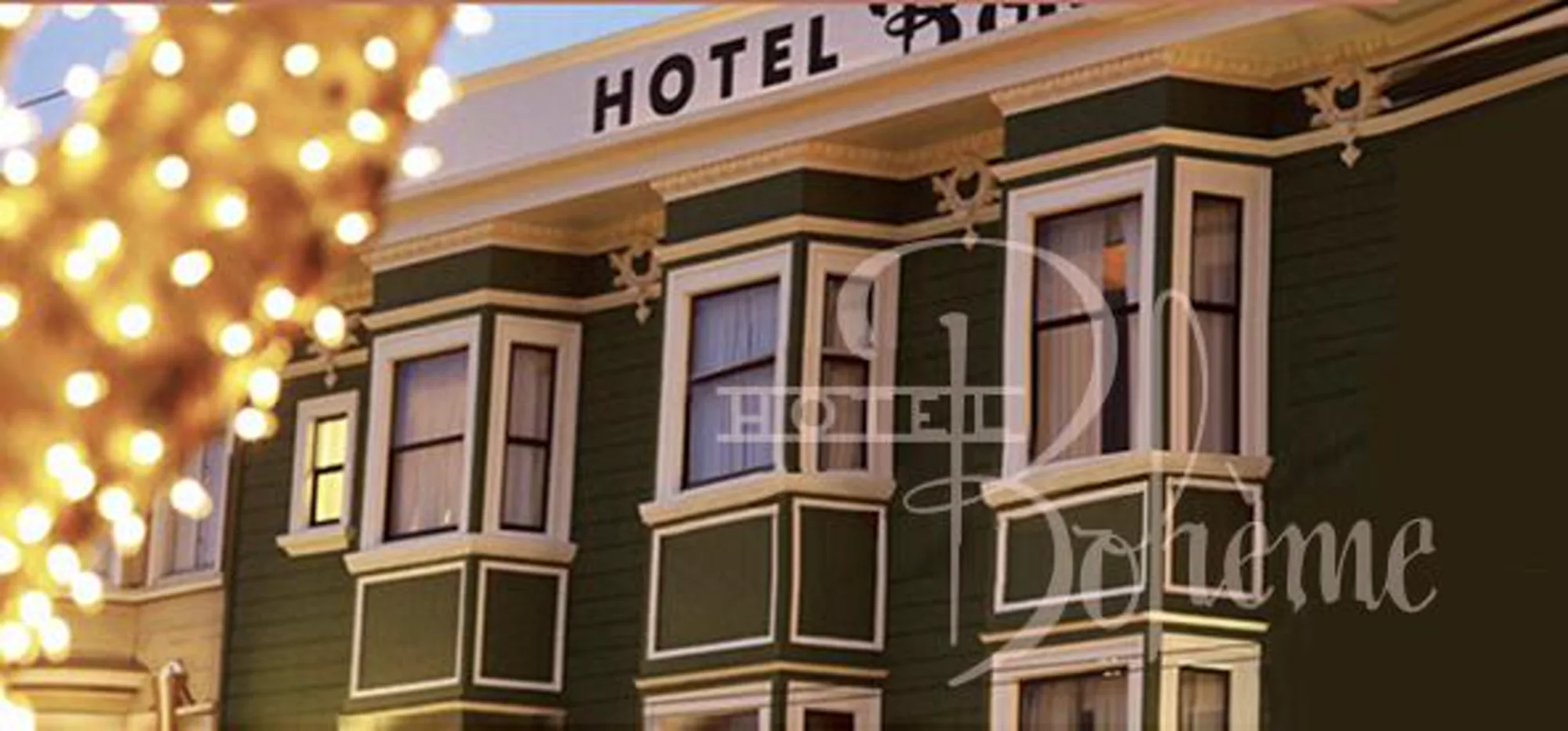 Exterior of Hotel Bohème on Columbus Avenue in North Beach