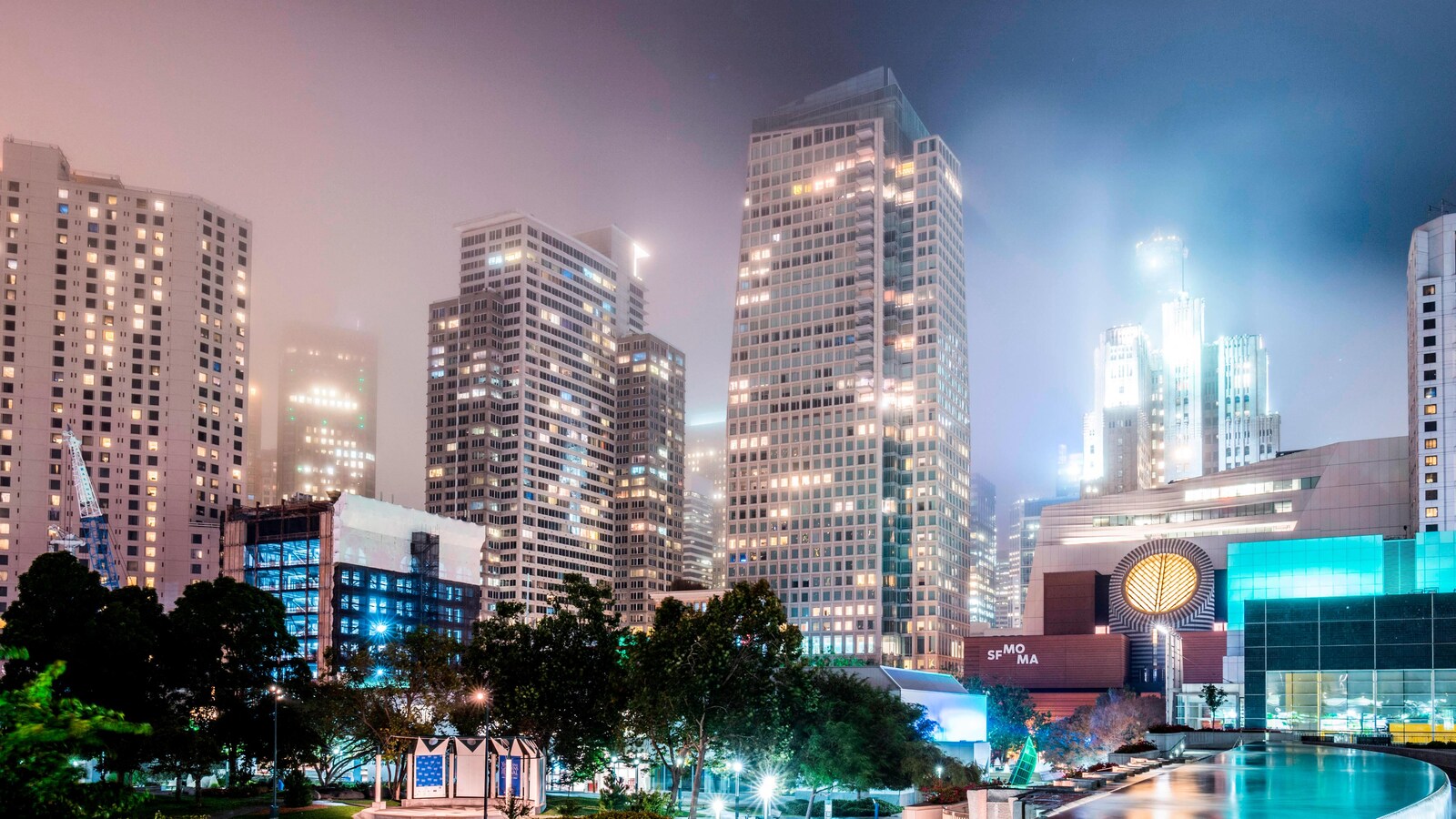 The St. Regis San Francisco illuminated at night