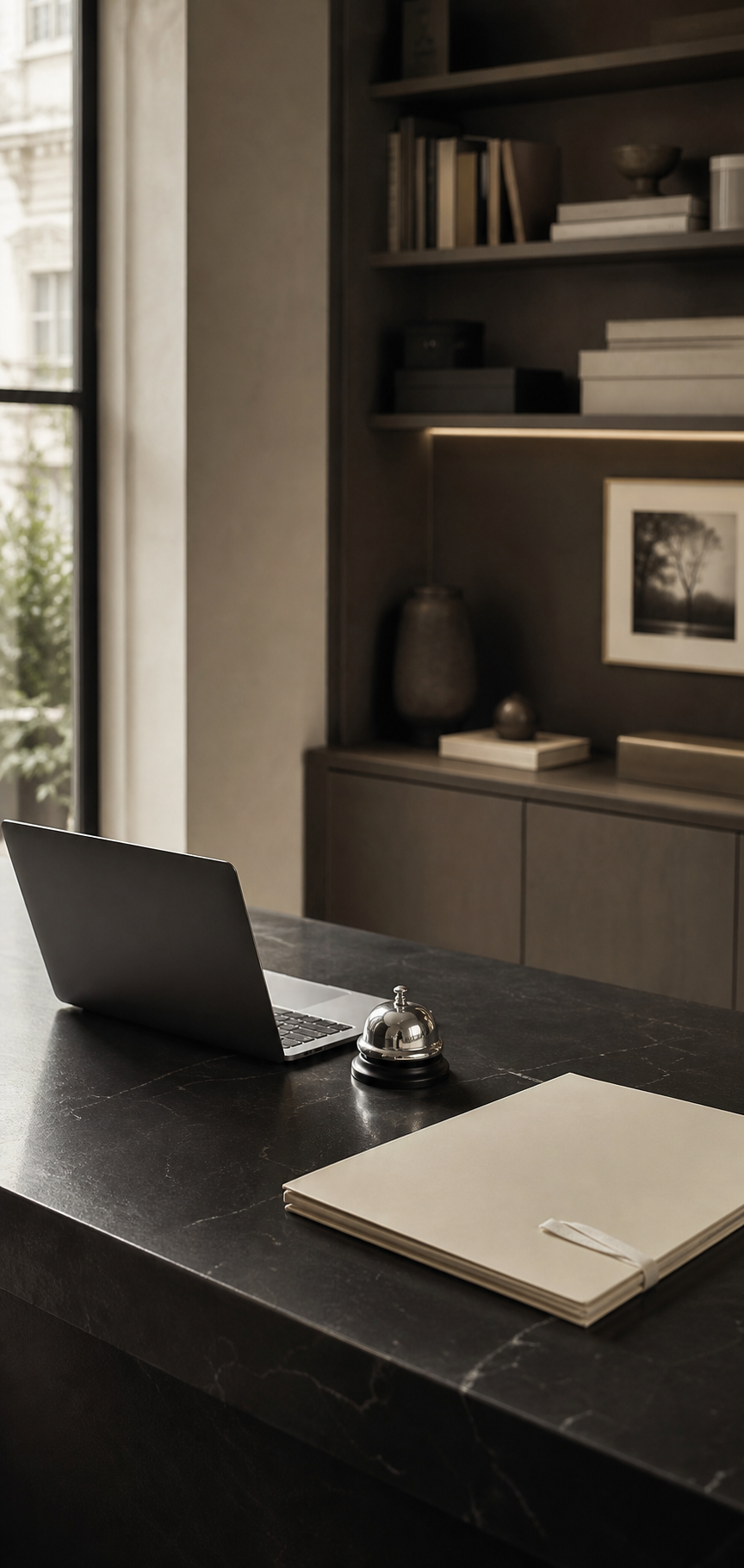 A discreet private support desk prepared to assist