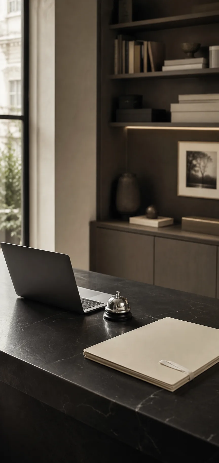 A discreet private support desk prepared to assist